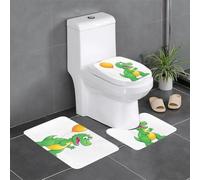 Lot de 3 tapis de sol antidérapants en flanelle, épais et absorbants, pour salle de bain et toilettes, motif dinosaure WHJSHOP ballons, 61 x 40,6 cm, imprimé dinosaure