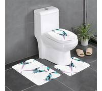 Lot de 3 tapis de sol antidérapants en flanelle, épais et absorbants, pour salle de bain et toilettes, motif papillon HJFCZH percé par une épée, 61 x 40,6 cm