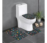 Lot de 3 tapis de sol antidérapants en flanelle, épais et absorbants, pour salle de bain et toilettes, motif leçon de mathématiques, HJFCZH 61 x 40,6 cm