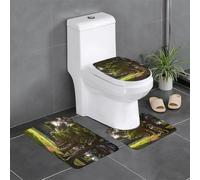 Lot de 3 tapis de sol antidérapants en flanelle, épais et absorbants, pour salle de bain et WC Motif WHJSHOP L'Antiquité de l'if 61 x 40,6 cm