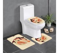 Lot de 3 tapis de sol antidérapants en flanelle, motif YYHWHJDE Big Fish and Little Crevettes, épais et absorbants, pour salle de bain et toilettes, 61 x 40,6 cm