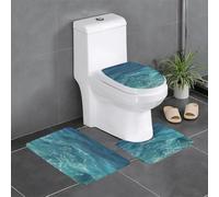 Lot de 3 tapis de sol antidérapants en flanelle, motif YYHWHJDE The Deep Ocean, épais et absorbant, pour salle de bain et toilettes, 61 x 40,6 cm