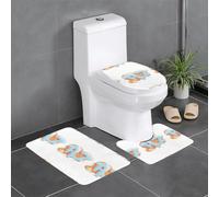 Lot de 3 tapis de sol antidérapants en forme de U avec inscription WHJSHOP Bubble Lettres imprimées Tapis de sol WC fermement fixé, absorbant et durable, épais et confortable