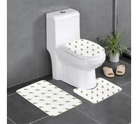 Lot de 3 tapis de sol antidérapants en forme de U avec lettres MJHKXLJ et papillons mélangés en un seul tapis de sol de toilette fermement attaché, absorbant et durable, épais et confortable