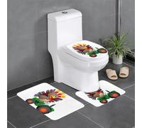 Lot de 3 tapis de sol antidérapants HYTTER Big Turquie sur tracteur imprimé en forme de U - Tapis de sol pour toilettes fermement fixé, absorbant et durable, épais et confortable