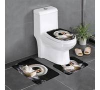 Lot de 3 tapis de sol antidérapants HYTTER Big White Goose in the Swimming Ring - Tapis de sol de toilette en forme de U - Serré - Absorbant et durable - Épais et confortable