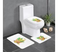 Lot de 3 tapis de sol antidérapants HYTTER Corn in the Basket - Tapis de sol de toilette en forme de U - fermement fixé - Absorbant et durable - Épais et confortable