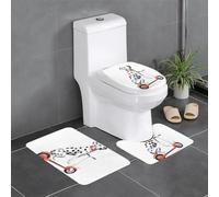 Lot de 3 tapis de sol antidérapants HYTTER Dalmatien sur un scooter, tapis de sol de toilette en forme de U, étroitement fixé, absorbant et durable, épais et confortable