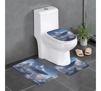 Lot de 3 tapis de sol antidérapants HYTTER Flying Whale - Tapis de sol de toilette en forme de U, fermement fixé, absorbant et durable, épais et confortable