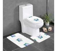 Lot de 3 tapis de sol antidérapants HYTTER Little Star on Morning Glory - Tapis de sol de toilette en forme de U - fermement fixé - Absorbant et durable - Épais et confortable