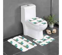 Lot de 3 tapis de sol antidérapants HYTTER Little Turtle and Colorful Stones imprimé en forme de U, fermement fixé, absorbant et durable, épais et confortable