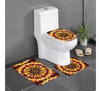 Lot de 3 tapis de sol antidérapants HYTTER Turning The Flamme, tapis de sol de toilette en forme de U, fermement fixé, absorbant et durable, épais et confortable