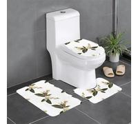 Lot de 3 tapis de sol antidérapants MJHKXLJ enivrants osmanthus imprimés parfumés en forme de U Tapis de sol de toilette fermement fixé, absorbant et durable, épais et confortable