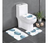 Lot de 3 tapis de sol antidérapants MJHKXLJ Ice Bubble Heart Prints U en forme de U, fermement fixé, absorbant et durable, épais et confortable