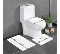 Lot de 3 tapis de sol antidérapants MJHKXLJ Little Girl Watching Seagulls on The Reef Prints Tapis de sol de toilette en forme de U fermement attaché, absorbant et durable, épais et confortable
