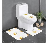 Lot de 3 tapis de sol antidérapants MJHKXLJ Little Monkey in The Shopping Basket Imprimés Tapis de sol de toilette en forme de U, fermement fixé, absorbant et durable, épais et confortable