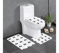 Lot de 3 tapis de sol antidérapants MJHKXLJ Little Monster Blowing Bubbles imprimés Tapis de sol de toilette en forme de U, fermement fixé, absorbant et durable, épais et confortable
