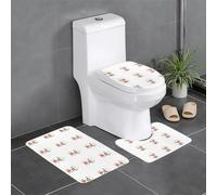 Lot de 3 tapis de sol antidérapants MJHKXLJ Little Monster's Mushroom House - Tapis de sol de toilette en forme de U, fermement fixé, absorbant et durable, épais et confortable