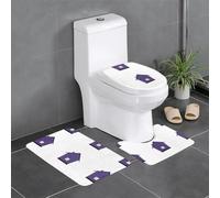 Lot de 3 tapis de sol antidérapants MJHKXLJ Little Purple House Under The Starry Sky Prints U en forme de U, fermement fixé, absorbant et durable, épais et confortable