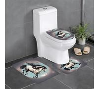 Lot de 3 tapis de sol antidérapants MJHKXLJ Moon Horse Prints U en forme de U, fermement fixé, absorbant et durable, épais et confortable