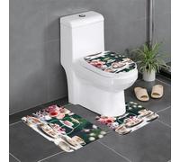 Lot de 3 tapis de sol antidérapants MJHKXLJ Sweet Afternoon Tea Prints en forme de U, fermement fixés, absorbants et durables, épais et confortables