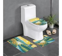 Lot de 3 tapis de sol antidérapants pour salle de bain - 61 x 40,6 cm - Beau moulin à vent - Tapis ovale et rectangulaire pour toilettes, coiffeuse et toilettes