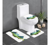 Lot de 3 tapis de sol antidérapants pour salle de bain, 61 x 40,6 cm, motif WHJSHOP A Corner of The Mountain, tapis ovale et rectangulaire pour toilettes, coiffeuse et toilettes