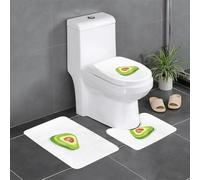 Lot de 3 tapis de sol antidérapants pour salle de bain, 61 x 40,6 cm, WHJSHOP Avocado Gummy Candy, tapis ovale et rectangulaire pour toilettes, coiffeuse et toilettes