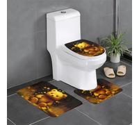 Lot de 3 tapis de sol antidérapants pour salle de bain - 61 x 40,6 cm - WHJSHOP Little Bear in The Fallen Leaves - Tapis ovale et rectangulaire pour toilettes, coiffeuse et toilettes