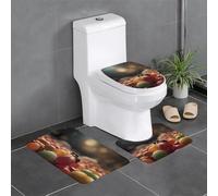 Lot de 3 tapis de sol antidérapants pour salle de bain avec contour imprimé WHJDPP Ants on Candy - Tapis ovale et rectangulaire pour toilettes, coiffeuse et toilettes - 61 x 40,6 cm