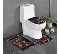Lot de 3 tapis de sol antidérapants pour salle de bain - Motifs WHJSHOP Romance entre les pages - Tapis ovale et rectangulaire pour toilettes, coiffeuse et toilettes - 61 x 40,6 cm