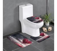 Lot de 3 tapis de sol antidérapants pour salle de bain - Tapis ovale et rectangulaire pour toilettes, meuble-lavabo et toilettes WHJSSF A Tree of Love 61 x 40,6 cm