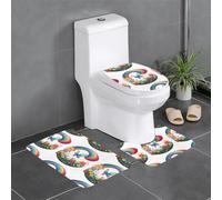 Lot de 3 tapis de sol antidérapants WHJSHOP Dreamy Butterfly Valley - Tapis de sol de toilette en forme de U, fermement fixé, absorbant et durable, épais et confortable