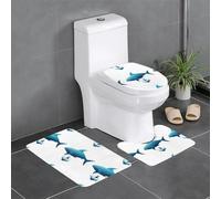 Lot de 3 tapis de sol antidérapants WHJSHOP Fantasy Life in the Ocean - Tapis de sol de toilette en forme de U - fermement fixé, absorbant et durable, épais et confortable