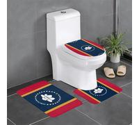 Lot de 3 tapis de sol antidérapants WHJSHOP Mississippi avec imprimé drapeau de l'État du Mississippi, tapis de sol de toilette en forme de U, fermement fixé, absorbant et durable, épais et