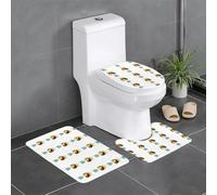Lot de 3 tapis de sol antidérapants YYHHAOFA Belle fille portant une couronne Tapis de sol de toilette en forme de U, fermement fixé, absorbant et durable, épais et confortable