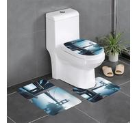 Lot de 3 tapis de sol antidérapants YYHHAOFA High Bridge Over The Sea en forme de U, fermement fixé, absorbant et durable, épais et confortable