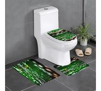 Lot de 3 tapis de sol antidérapants YYHHAOFA Kingfisher jouant dans l'eau Tapis de sol de toilette en forme de U fermement fixé, absorbant et durable, épais et confortable