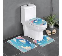 Lot de 3 tapis de sol antidérapants YYHHAOFA Love Cloud en forme de U pour toilettes fermement fixés, absorbants et durables, épais et confortables