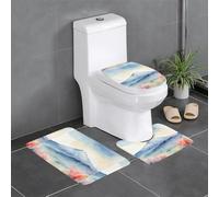Lot de 3 tapis de sol antidérapants YYHWHJDE Beautiful Mt. Fuji - Tapis de sol pour toilettes en forme de U, fermement fixé, absorbant et durable, épais et confortable