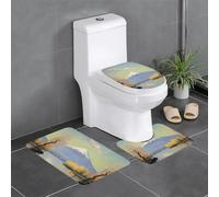 Lot de 3 tapis de sol antidérapants YYHWHJDE Mt. Fuji in The Distance, en forme de U, fermement fixé, absorbant et durable, épais et confortable