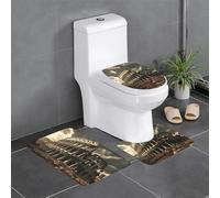 Lot de 3 tapis de sol antidérapants YYHWHJDE Restes du Colisée romain - Tapis de sol de toilette en forme de U - fermement fixé, absorbant et durable, épais et confortable