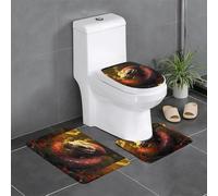 Lot de 3 tapis de sol antidérapants YYHWHJDE The Giant Forest Python imprimés en forme de U - Tapis de sol de toilette fermement fixé, absorbant et durable, épais et confortable