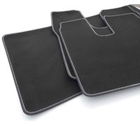 Lot de 3 tapis de sol en velours pour camion Scania R (à partir de 2016) - Coutures décoratives - Blanc