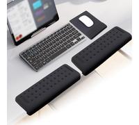 Lot de 3 tapis de souris et repose-poignets ergonomiques 3 en 1 pour bureau avec repose-poignet, coussin en mousse à mémoire de forme pour bord de table, repose-poignet de souris (noir)