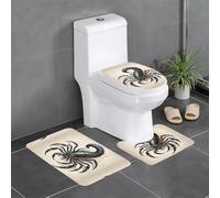 Lot de 3 tapis décoratifs en peluche - Motif scorpion géant - Protection de salle de bain - Pour chambre à coucher, cuisine, baignoire, maison, extérieur