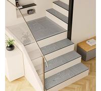 Lot de 3 tapis d'escalier antidérapants rembourrés pour la sécurité et la décoration, 30 x 80 cm, tapis antidérapant pour marches