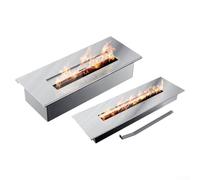 Lot de 3 tapis en fibre de céramique résistant à la chaleur pour cheminée, brûleur à éthanol, blanc (30 × 10 × 5 cm)