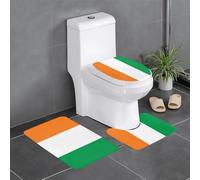 Lot de 3 tapis en peluche pour chambre à coucher, cuisine, baignoire, décoration d'intérieur, drapeau de la côte d'ivoire, tapis de protection pour salle de bain, tapis absorbant pour l'extérieur