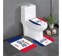 Lot de 3 tapis en peluche pour chambre à coucher, cuisine, baignoire, décoration d'intérieur, motif drapeau de l'État de l'Iowa, tapis de protection de salle de bain, tapis absorbant pour l'extérieur